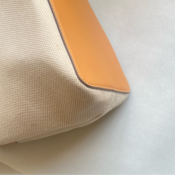 Tory Burch Tan & Brown Leather Canvas Bag - Picture 6 of 14